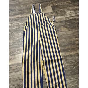 Game Bibs Overalls Navy Gold Striped Mens XL NEW Notre Dame